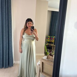 Elegant Sage Green Evening Gown